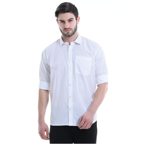 Eindus 100% Khadi Classic Fit White Shirt
